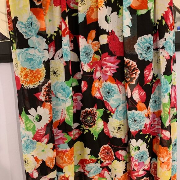 LA CONDUCT | Girls Black High Low Multi Colored Floral Party Church Summ… - Picture 3 of 7